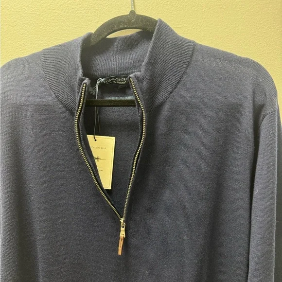 Fairway & Greene Men's Dark Blue Zip-Up Sweater NWOT